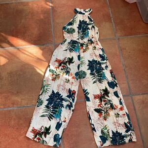 SHEIN girls romper tropical print